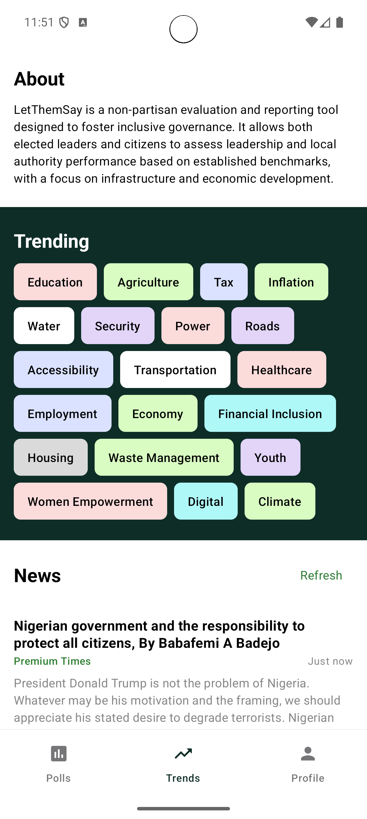 Trends Screen